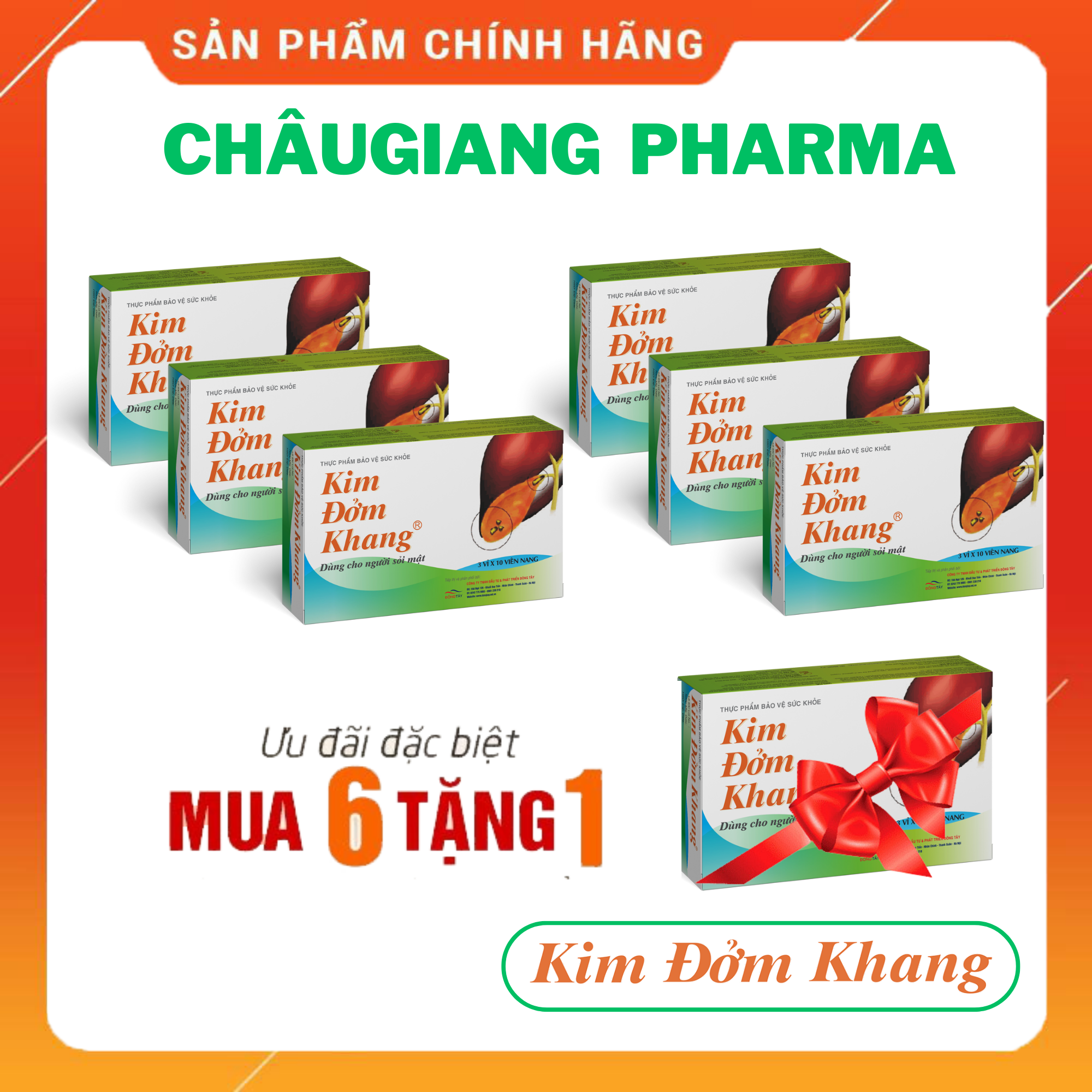  Combo 6 hộp Kim Đởm Khang (3 vỉ x 10 viên) (mua 6 hộp tặng 01 hộp) 